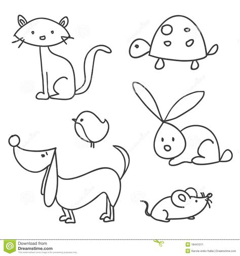 Hand Drawn Cartoon Pets | CartoonDealer.com #18441011