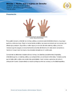 M1 U1 S2 GEAM MODULO 2 DERECHO Modulo Hecho Acto Y Sujetos De