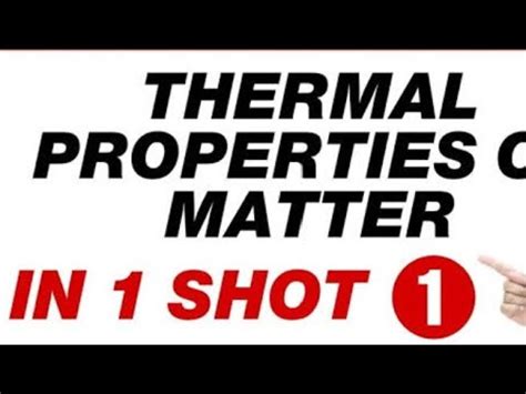 Class 11 THERMAL PROPERTY OF MATTER ONESHOT IMPORTANT YouTube