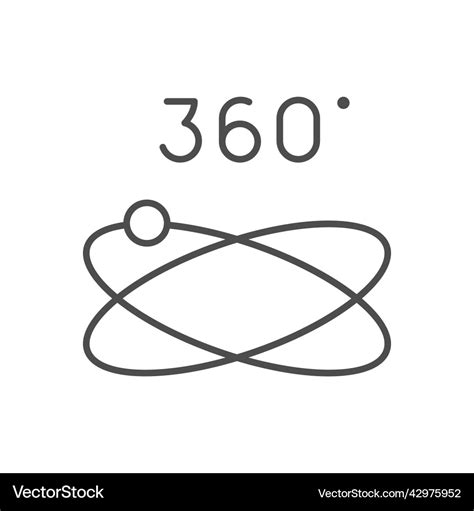 360 degrees rotation line outline icon Royalty Free Vector