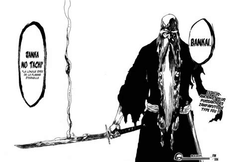 Shigekuni Yamamoto Genryūsai Bankai Zanka No Tachi Bleach Manga