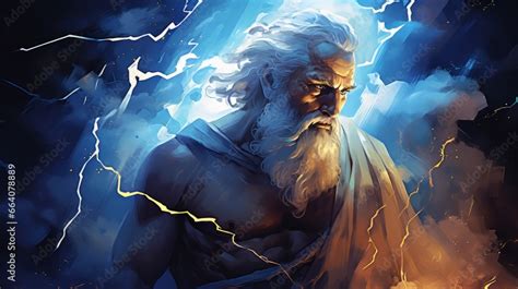 Zeus The King Of Olympian Gods And God Of The Thunderbolt Stock