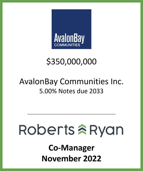 Avalonbay Communities Notes Due November A Service