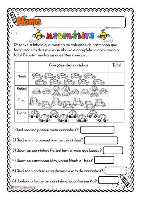 Atividades Com Interpretação De ábaco E Tabela 3º Ano