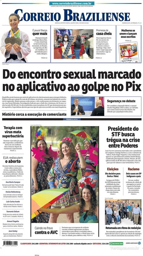 Capa Correio Braziliense Edi O Quarta De Junho De