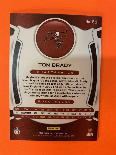 Panini Certified Mirror Red Tom Brady For Sale Online Ebay