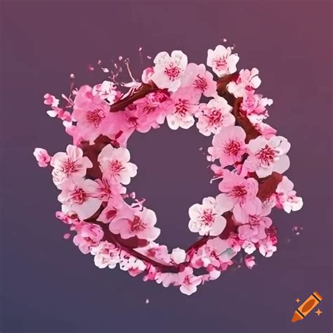 Cherry Blossom Wreath Logo On Craiyon