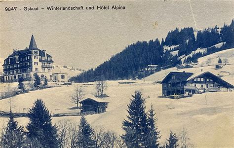 Alte AK Gstaad Winterlandschaft Und Hotel Alpina Kaufen Auf Ricardo