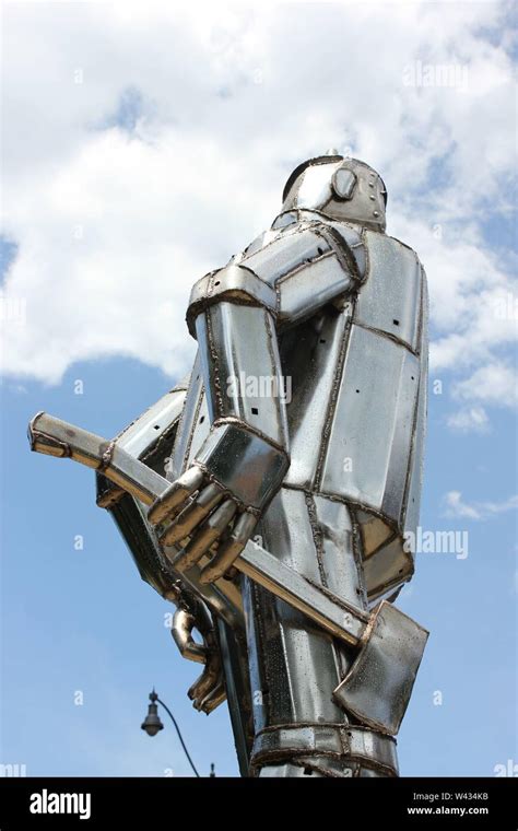 The Wizard Of Oz Tin Man Statue At Oz Park In Chicago Illinois Stock