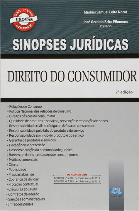 Sinopse De Direito Do Consumidor PDF Markus Samuel Leite Norat