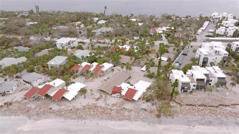 Hurricane Milton Storm Surge Severe Damage To Waterfront House On