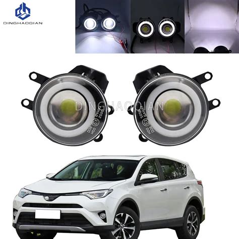 Pieces Car Fog Light Led Angel Eye Drl Daytime Running Lamp H V