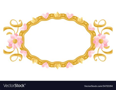 Princess frame with hearts and crowns Royalty Free Vector