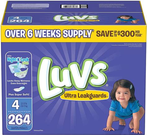 Branded Luvs Ultra Leakguards Diapers Diaper Size Size 4 264 Ct