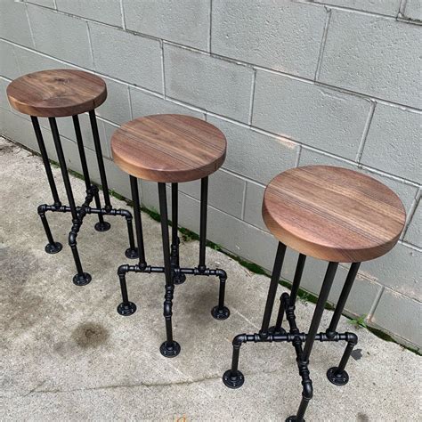 Live Edge Walnut Bar Stool Etsy In 2021 Walnut Stools Bar Stools