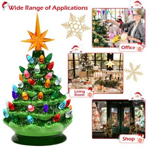 Gymax 9 5 Inch Artificial Christmas Tree Mini Ceramic Tabletop Tree Home Decor 1 Unit Kroger