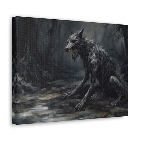 Wolf Art, Dark Art, Horror Art, Canvas Wall Art Print, Macabre Wall Art ...