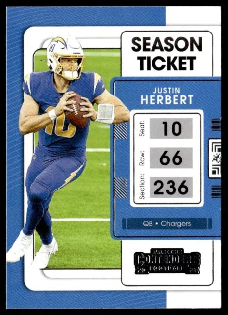 BILLET DE SAISON 2021 Panini Contenders Justin Herbert Los Angeles