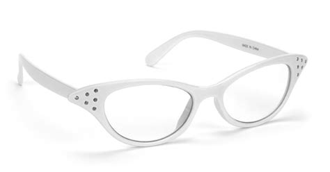 Cat Eye Glasses - White - Let's Jive