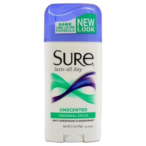 Sure Original Solid Anti Perspirant And Deodorant Unscented 27 Ounce