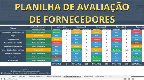 Planilha de Avaliação de Fornecedores