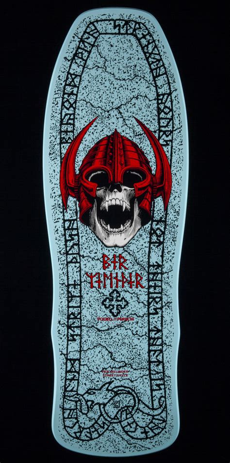 Powell Peralta Welinder Nordic Skull Skateboard Deck Light Blue 9 625