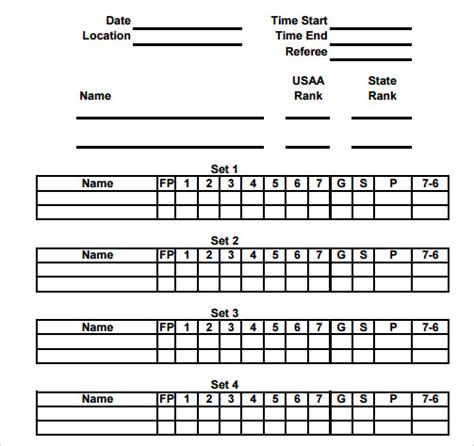 Free Hockey Printable Score Sheets