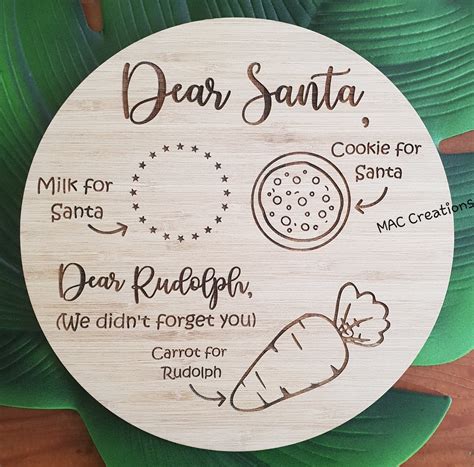 Santa Christmas Plate Snack Plate Santas Treat Board Etsy