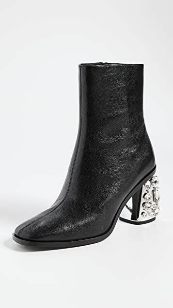 Tory Burch 98mm Sculpted Heel Embelished Ankle Boots Perfect Black Crystal Editorialist