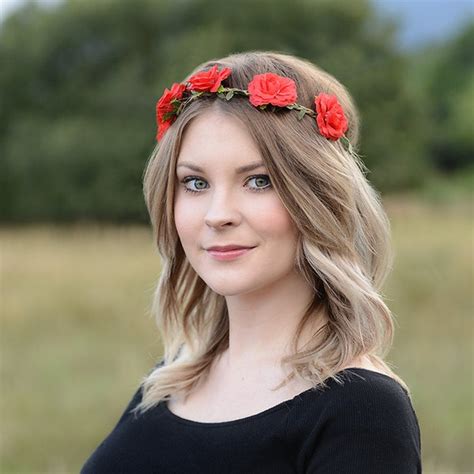 Red Rose Headband Etsy