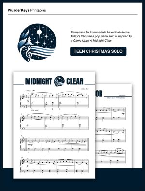 Midnight Clear Sheet Music Intermediate Level 2 WunderKeys