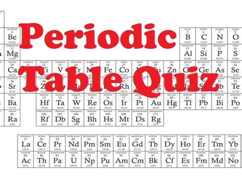 GCSE Periodic Table Quiz Plenary Starter Teaching Resources