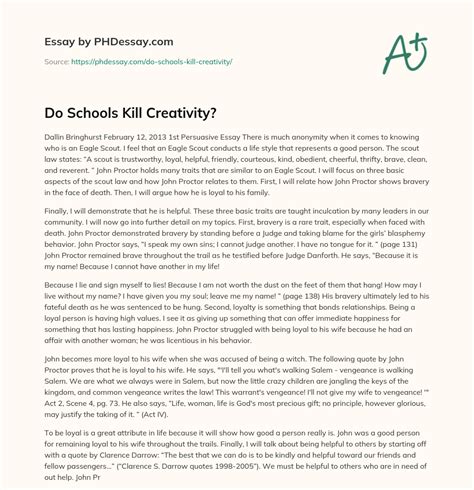 Do Schools Kill Creativity Phdessay