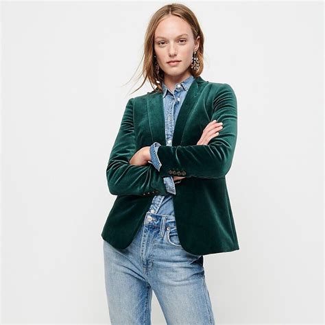 Jcrew Parke Blazer In Velvet Green Velvet Blazer Clothes Velvet Blazer