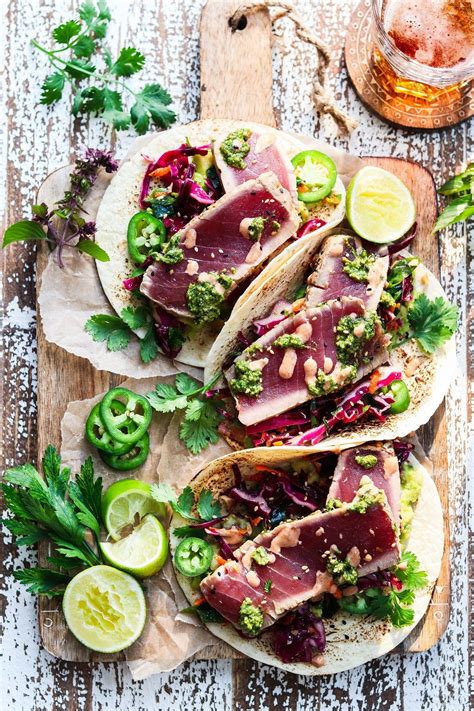 Seared Ahi Tuna Tacos Quick And Easy Give It Some Thyme Recipe