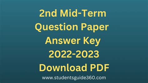 Th English Nd Mid Term Question Paper And Answer Key