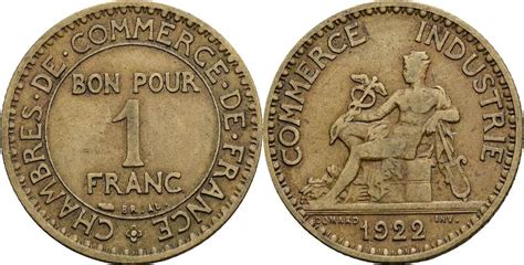 Frankreich 1 Franc 1922 Ss MA Shops