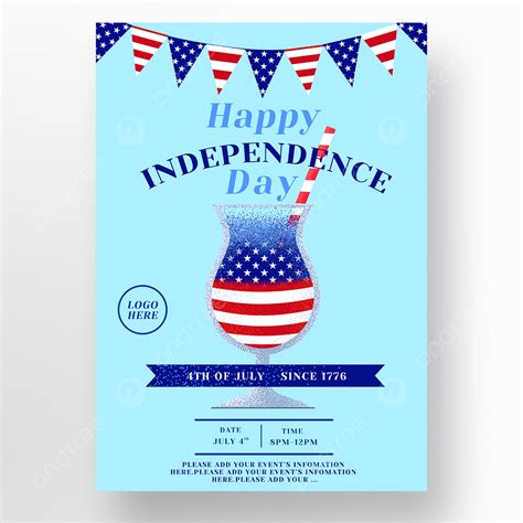 Cocktail American Independence Day Celebration Poster Template Download