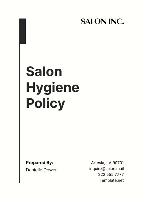 Free Salon Hygiene Policy Template Edit Online And Download