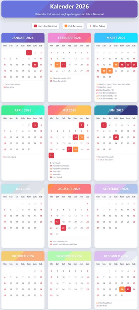 kalender  kalender lengkap  tanggal merah