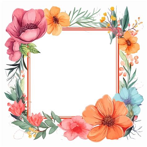 Premium Vector Flower Frame Vector Illustrated