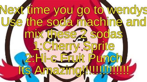 Wendy's soda combination! | Fruit punch, Soda machines, Soda