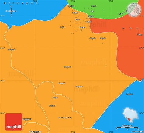 Political Simple Map of Solan