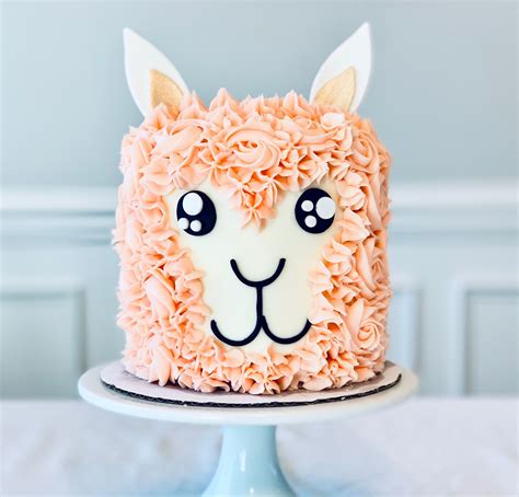 Adorable Llama Cake Buttercream Frosting With Marshmallow Fondant Used