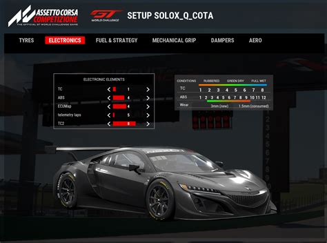 Honda NSX GT3 EVO ACC COTA Setup Solox