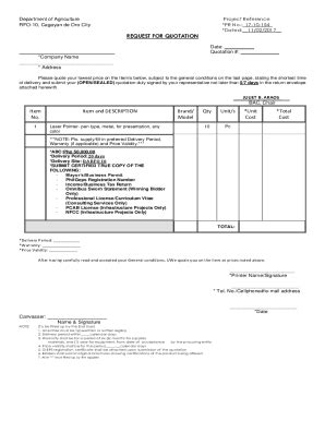 Fillable Online Cagayandeoro Da Gov Department Of Agriculture Project