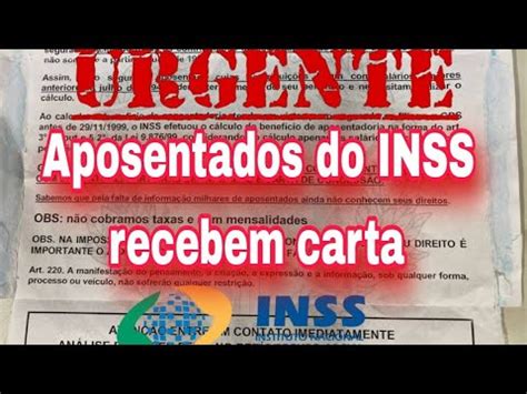 Notícia Urgente Aposentados do INSS recebem carta YouTube