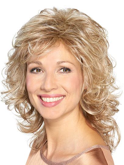 Shoulder Length Capless Platinum Blonde Curly 14 Synthetic Medium