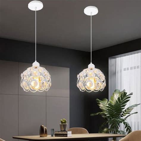 Tempas 2 Pack Lustre Ajustable Vintage Suspension Luminaire En Cirstal