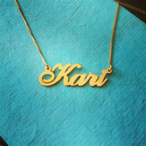 Gold Name Necklace Personalized Name Chain Solid 14k Gold | Etsy